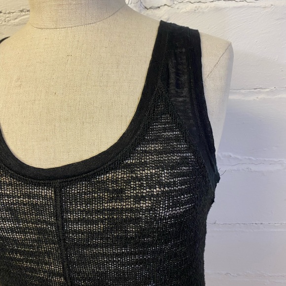 Sanctuary Black Knit Sleeveless Top w Mesh Back w Button Closure. Size S - Picture 3 of 12